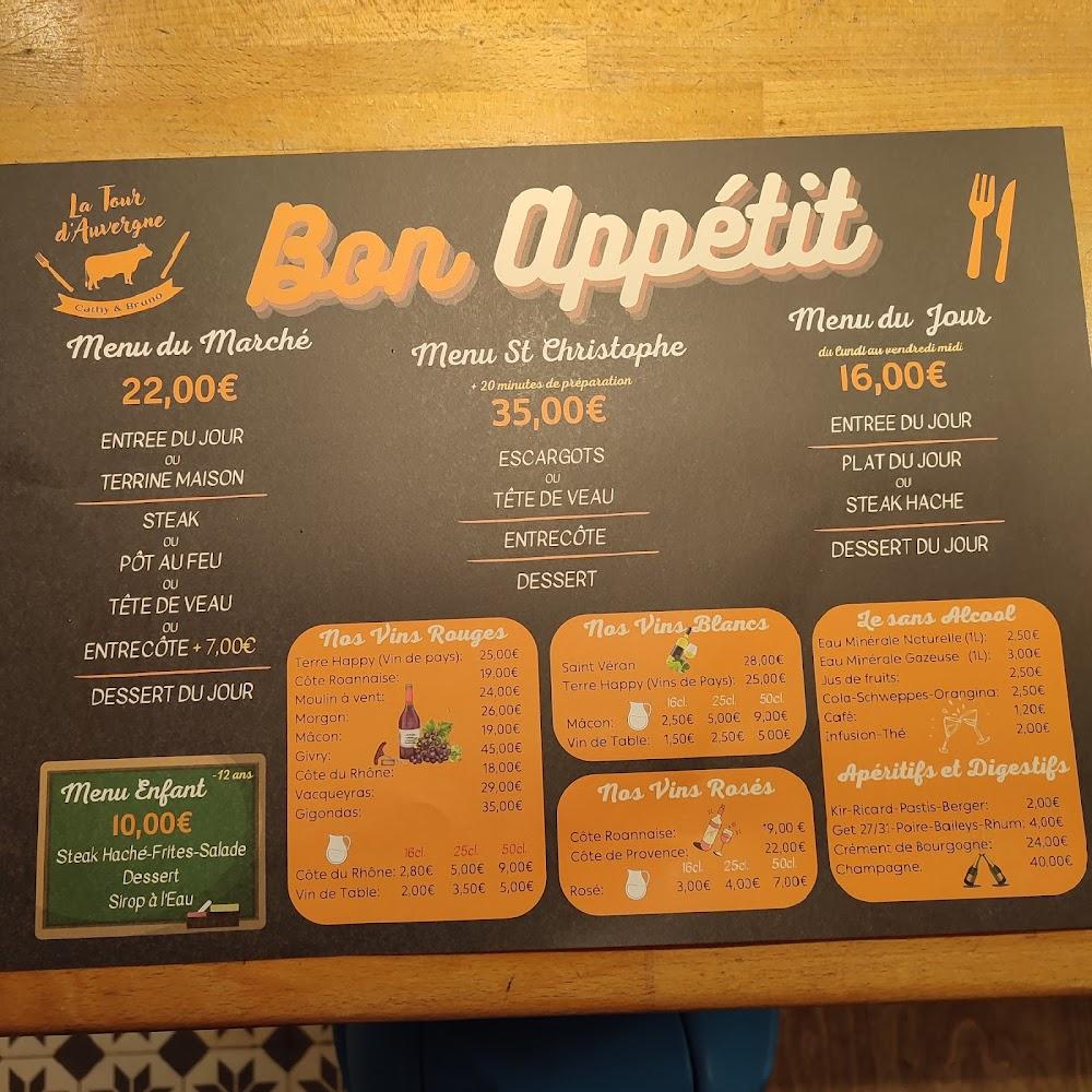La Tour d'Auvergne - Menu Image 1